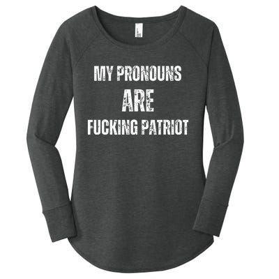 My Pronouns Are Fucking Patriot Pronouns Women's Perfect Tri Tunic Long Sleeve Shirt