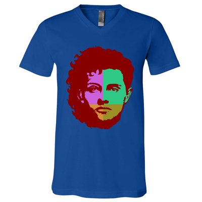 Modern Pop Art Nonbinary Lgbtq Colorful Equality Gift V-Neck T-Shirt