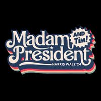 Madam President (And Tim!) Kamala Harris & Tim Walz 7-Panel Snapback Hat