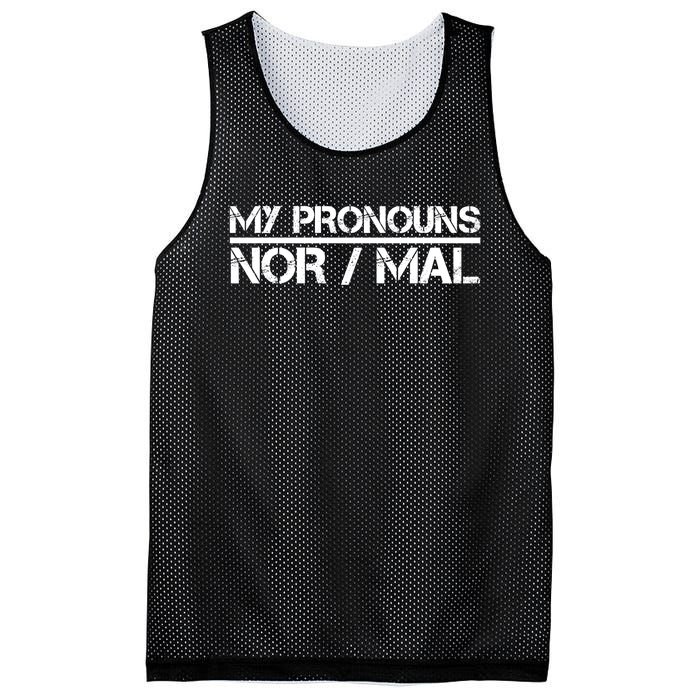 My Pronouns Are Nor/mal Funny Mesh Reversible Basketball Jersey Tank