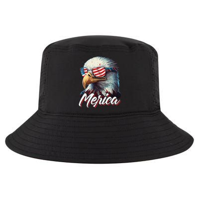 Merica Patriotic American Bald Eagle Funny 4th Of July Cool Comfort Performance Bucket Hat