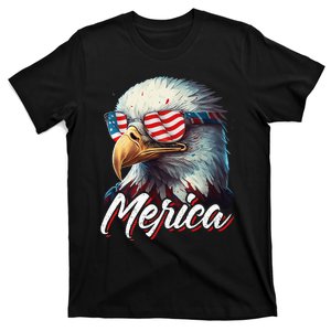 Merica Patriotic American Bald Eagle Funny 4th Of July T-Shirt