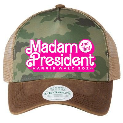 Madam President And Tim Harris & Tim Walz 2024 Legacy Tie Dye Trucker Hat