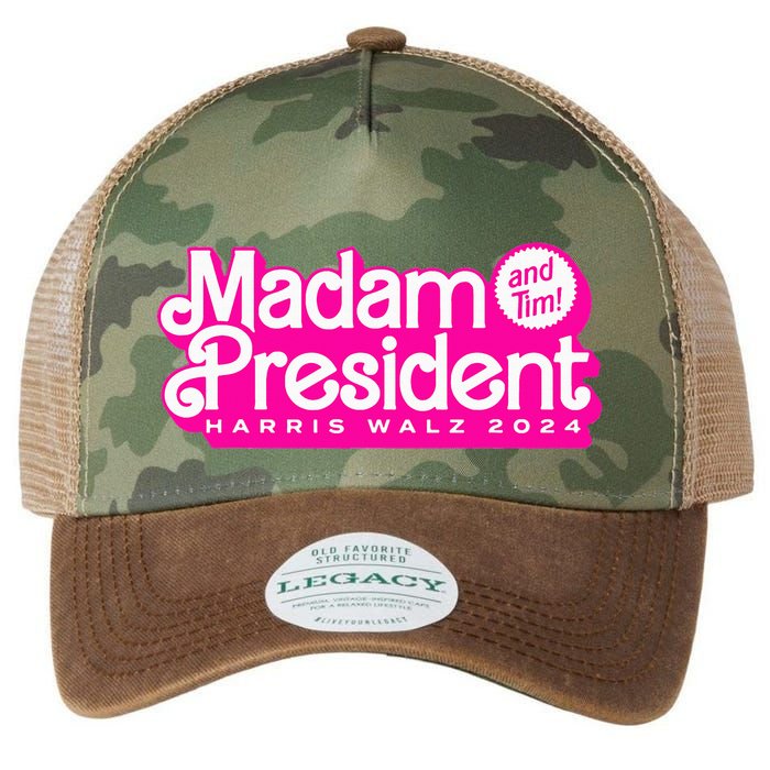 Madam President And Tim Harris & Tim Walz 2024 Legacy Tie Dye Trucker Hat