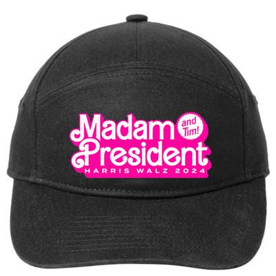 Madam President And Tim Harris & Tim Walz 2024 7-Panel Snapback Hat