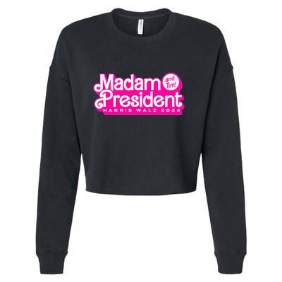 Madam President And Tim Harris & Tim Walz 2024 Cropped Pullover Crew