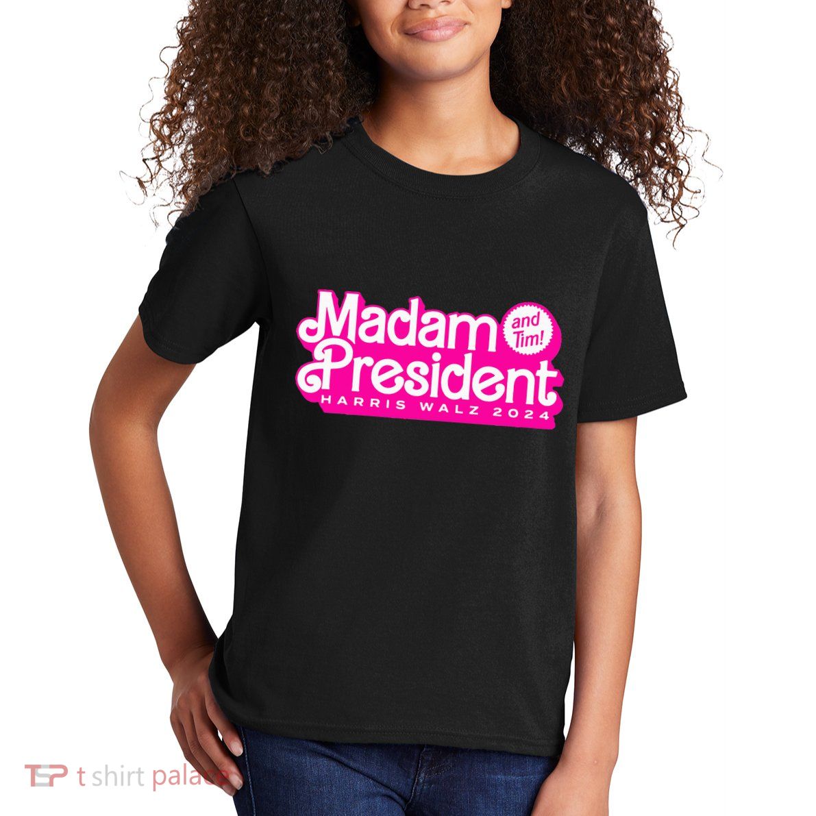 Madam President And Tim Harris & Tim Walz 2024 Kids T-Shirt
