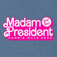 Madam President And Tim Harris & Tim Walz 2024 Garment-Dyed Sweatshirt