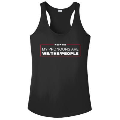 My Pronouns Are We The People Ladies PosiCharge Competitor Racerback Tank