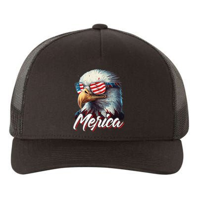 Merica Patriotic American Bald Eagle Funny 4th of July Yupoong Adult 5-Panel Trucker Hat