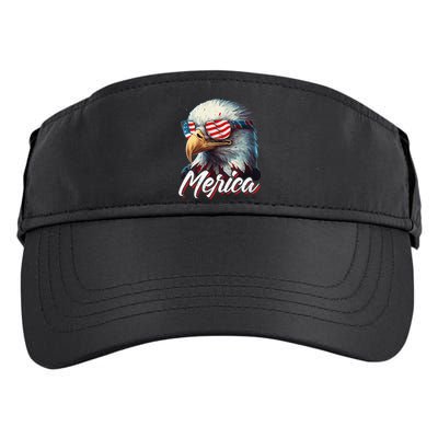 Merica Patriotic American Bald Eagle Funny 4th of July Adult Drive Performance Visor