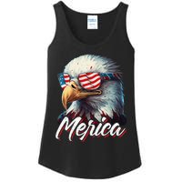 Merica Patriotic American Bald Eagle Funny 4th of July Ladies Essential Tank