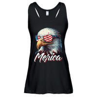 Merica Patriotic American Bald Eagle Funny 4th of July Ladies Essential Flowy Tank