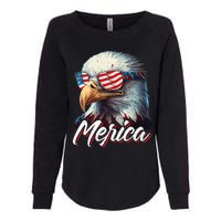 Merica Patriotic American Bald Eagle Funny 4th of July Womens California Wash Sweatshirt