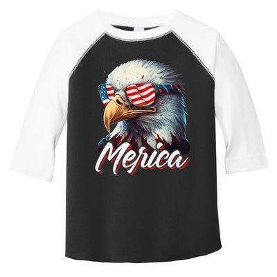 Merica Patriotic American Bald Eagle Funny 4th of July Toddler Fine Jersey T-Shirt