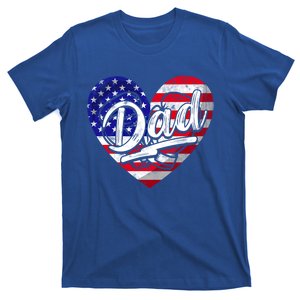 Men Patriotic American Flag Heart Boxing Dad Fathers Day Gift T-Shirt