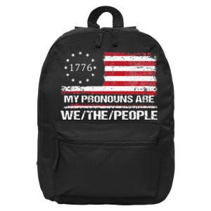 My Pronouns Are We The People American Flag 16 in Basic Backpack