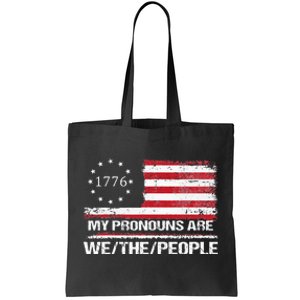 My Pronouns Are We The People American Flag Tote Bag