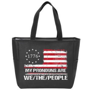 My Pronouns Are We The People American Flag Zip Tote Bag