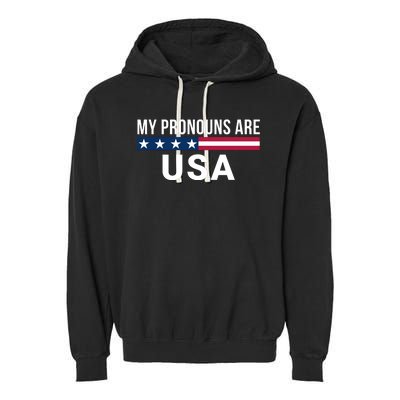 My Pronouns Are USA We The People 1776 USA Flag 4th Of July We The People Garment-Dyed Fleece Hoodie