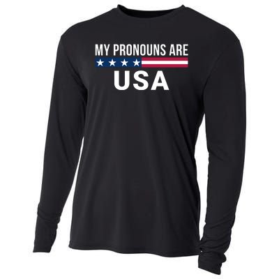 My Pronouns Are USA We The People 1776 USA Flag 4th Of July We The People Cooling Performance Long Sleeve Crew