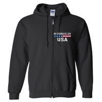 My Pronouns Are USA We The People 1776 USA Flag 4th Of July We The People Full Zip Hoodie