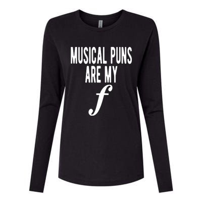 Musical Puns Are My Forte Band Instrument Fun Music Womens Cotton Relaxed Long Sleeve T-Shirt