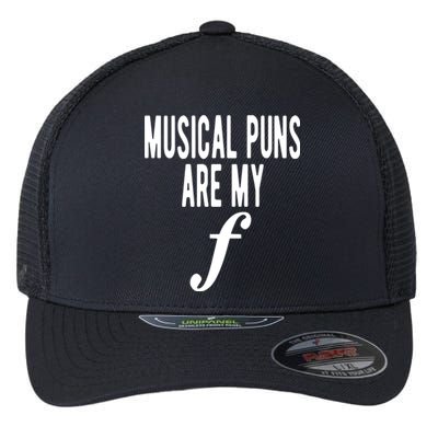 Musical Puns Are My Forte Band Instrument Fun Music Flexfit Unipanel Trucker Cap