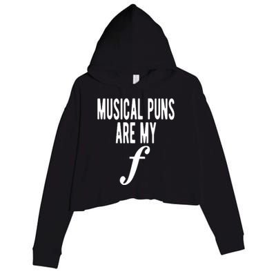 Musical Puns Are My Forte Band Instrument Fun Music Crop Fleece Hoodie