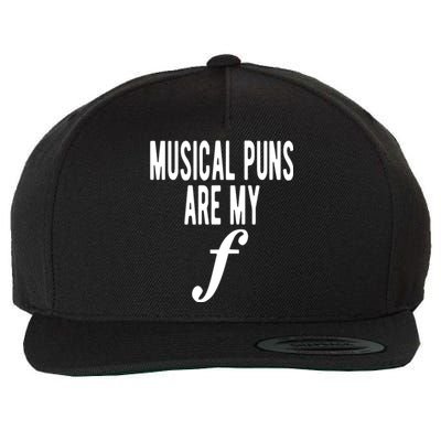 Musical Puns Are My Forte Band Instrument Fun Music Wool Snapback Cap