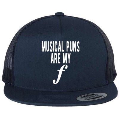 Musical Puns Are My Forte Band Instrument Fun Music Flat Bill Trucker Hat