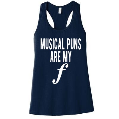 Musical Puns Are My Forte Band Instrument Fun Music Women's Racerback Tank