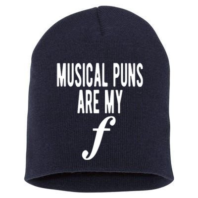 Musical Puns Are My Forte Band Instrument Fun Music Short Acrylic Beanie