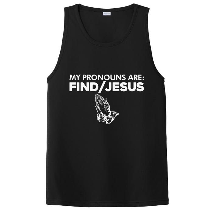 My Pronouns Are Find Jesus Christian Funny  PosiCharge Competitor Tank