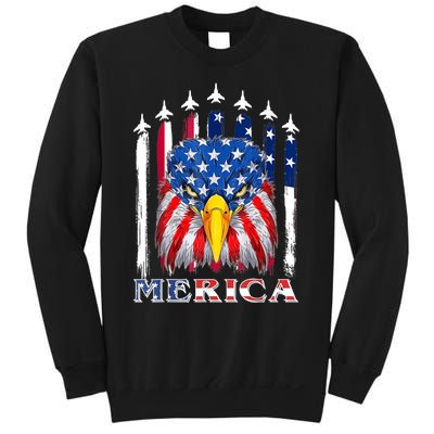 Merica Patriotic American Bald Eagle Funny 4th Of July Sweatshirt