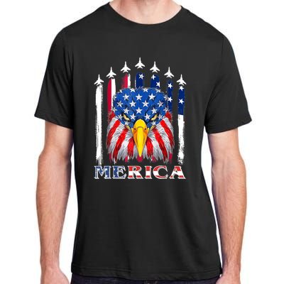 Merica Patriotic American Bald Eagle Funny 4th Of July Adult ChromaSoft Performance T-Shirt