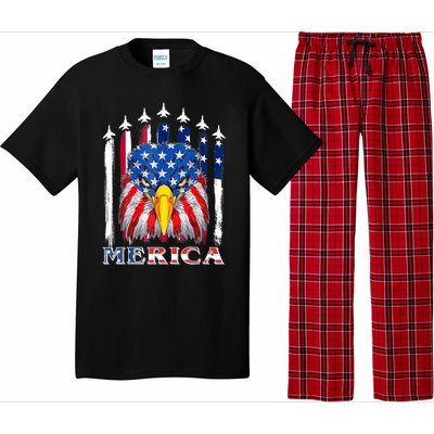 Merica Patriotic American Bald Eagle Funny 4th Of July Pajama Set