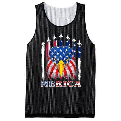 Merica Patriotic American Bald Eagle Funny 4th Of July Mesh Reversible Basketball Jersey Tank