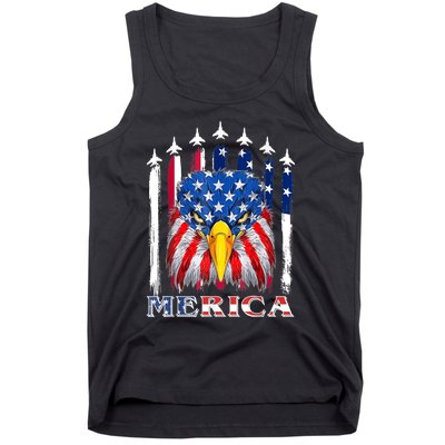 Merica Patriotic American Bald Eagle Funny 4th Of July Tank Top