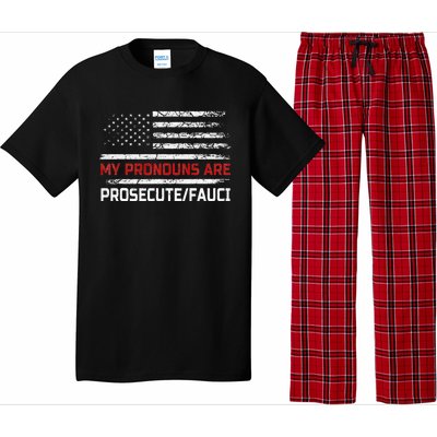 My Pronouns Are Prosecute Fauci US Flag Funny Political Meme  Pajama Set