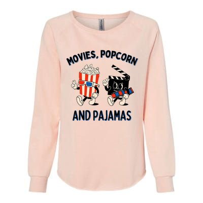 Movies Popcorn And Pajamas Popcorn Movie Night Womens California Wash Sweatshirt