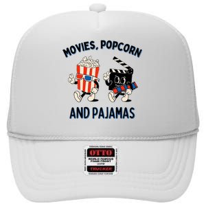 Movies Popcorn And Pajamas Popcorn Movie Night High Crown Mesh Back Trucker Hat