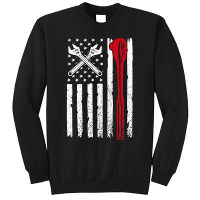 Mechanic Proud American Patriotic USA Flag of Tools Sweatshirt