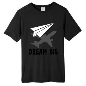 Motivational Pilot Aerospace Engineer Dream Paper Airplane Funny Gift Tall Fusion ChromaSoft Performance T-Shirt