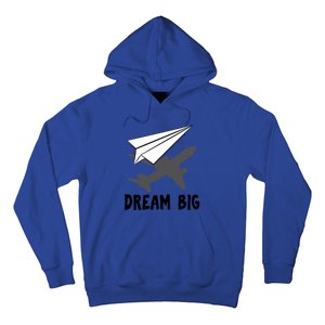 Motivational Pilot Aerospace Engineer Dream Paper Airplane Funny Gift Hoodie