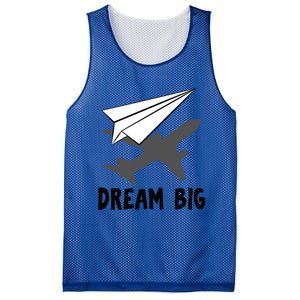 Motivational Pilot Aerospace Engineer Dream Paper Airplane Funny Gift Mesh Reversible Basketball Jersey Tank