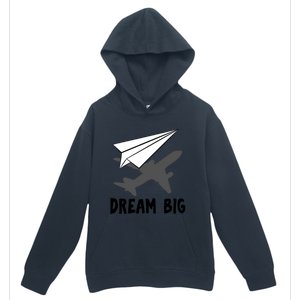 Motivational Pilot Aerospace Engineer Dream Paper Airplane Funny Gift Urban Pullover Hoodie