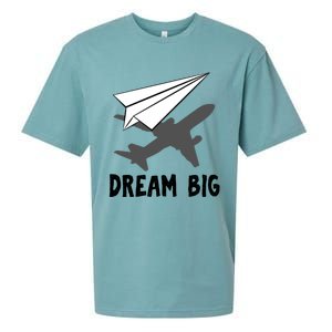 Motivational Pilot Aerospace Engineer Dream Paper Airplane Funny Gift Sueded Cloud Jersey T-Shirt