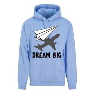 Motivational Pilot Aerospace Engineer Dream Paper Airplane Funny Gift Unisex Surf Hoodie