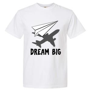 Motivational Pilot Aerospace Engineer Dream Paper Airplane Funny Gift Garment-Dyed Heavyweight T-Shirt